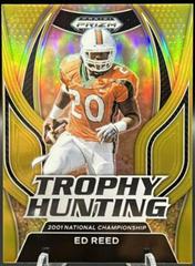 Ed Reed [Gold] #TH-17 Football Cards 2023 Panini Prizm Draft Picks Trophy Hunting Prices