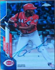Aristides Aquino [Blue Wave Refractor] Baseball Cards 2020 Topps Chrome Rookie Autographs Prices