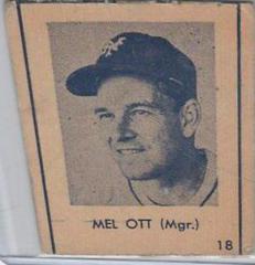Mel Ott [New York Hand Cut] #18 Baseball Cards 1948 R346 Blue Tint Prices