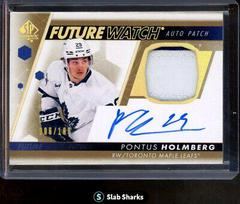 Pontus Holmberg Hockey Cards 2022 SP Authentic Future Watch Autograph Patch Prices