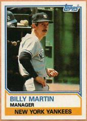 Billy Martin #66T Baseball Cards 1983 Topps Traded Prices