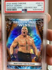 Brock Lesnar Wrestling Cards 2020 Topps WWE Chrome Shocking Wins Prices