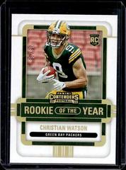 Christian Watson [Gold] #ROY-CWA Football Cards 2022 Panini Contenders Rookie of the Year Prices