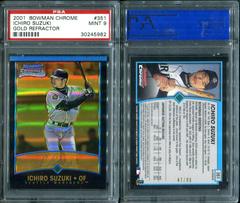 Ichiro Suzuki [Refractor] #351 Baseball Cards 2001 Bowman Chrome Gold Prices