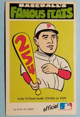 Lefty O'Doul #34 Baseball Cards 1972 Fleer Famous Feats Prices