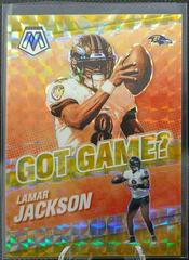 Lamar Jackson [Reactive Yellow] #GG-4 Football Cards 2021 Panini Mosaic Got Game Prices