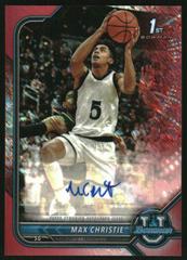 Max Christie [Red Shimmer Refractor] Basketball Cards 2021 Bowman University Chrome Autographs Prices