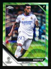 Rodrygo [Neon Green Wave Refractor] Soccer Cards 2021 Topps Chrome UEFA Champions League Prices