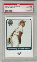 Jim Bunning #92 Baseball Cards 2001 Fleer Greats Prices