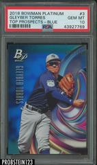 Gleyber Torres [Blue] #3 Baseball Cards 2018 Bowman Platinum Top Prospects Prices