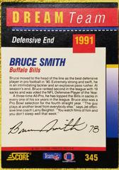Bruce Smith #345 Football Cards 1991 Score Dream Team Autographs Prices