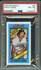 Davey Lopes Baseball Cards 1980 Kellogg's Prices