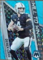 Derek Carr [Blue Fluorescent] #WW-7 Football Cards 2022 Panini Mosaic Will to Win Prices