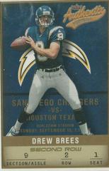 Drew Brees [Second Row] #83 Football Cards 2002 Fleer Authentix Prices