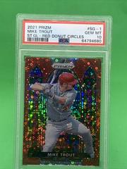 Mike Trout [Red Donut Circles Prizm] Baseball Cards 2021 Panini Prizm Stained Glass Prices