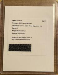 Michael Wilson [Pink] #FFMS-2 Football Cards 2023 Panini Certified Freshman Fabric Mirror Signatures Prices