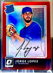 Jorge Lopez [Red] #RR-JL Baseball Cards 2016 Panini Donruss Optic Rated Rookies Signatures Prices