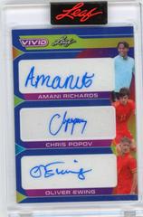 Amani Richards , Chris Popov , Oliver Ewing [Purple] #TA-20 Soccer Cards 2022 Leaf Vivid Triple Autographs Prices