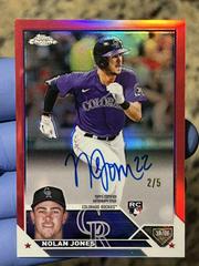 Nolan Jones [Red] #RA-NJ Baseball Cards 2023 Topps Chrome Rookie Autographs Prices