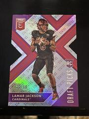 Lamar Jackson [Purple Status Die Cut] Football Cards 2018 Panini Elite Draft Picks Prices