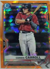 Corbin Carroll [Orange Refractor] Baseball Cards 2021 Bowman Sapphire Prices