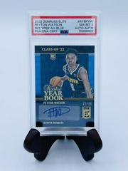 Peyton Watson [Blue] #RYB-PYW Basketball Cards 2022 Panini Donruss Elite Rookie Yearbook Autographs Prices