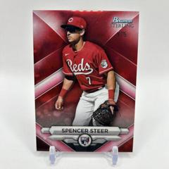 Spencer Steer [Red] #BSR-8 Baseball Cards 2023 Bowman Sterling Prices