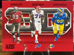 Warren Sapp, Bruce Smith, Aaron Donald [Red] Football Cards 2021 Panini Score 3D Prices