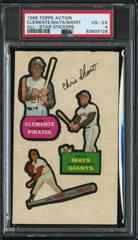 Clemente, Mays, Short Baseball Cards 1968 Topps Action All Star Stickers Prices