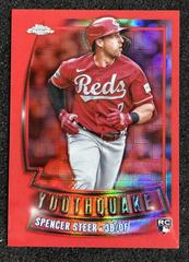 Spencer Steer [Red] #YQ-72 Baseball Cards 2023 Topps Chrome Youthquake Prices