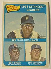 NL Strikeout Ldrs. [Veale, Gibson, Drysdale] Baseball Cards 1965 Topps Prices
