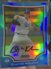 Clayton Kershaw [Blue Refractor] #72 Baseball Cards 2009 Bowman Chrome Prices