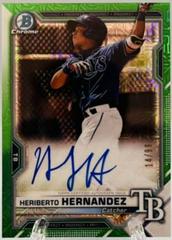 Heriberto Hernandez [Green Refractor] Baseball Cards 2021 Bowman Chrome Mega Box Mojo Autographs Prices