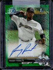 Freddy Peralta [Chrome Green Shimmer] #CPA-FP Baseball Cards 2017 Bowman Prospect Autographs Prices