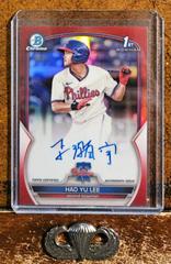 Hao Yu Lee [Red] Baseball Cards 2023 Bowman Chrome Prospect Autographs Prices
