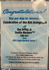 Ken Griffey Jr. #KIDA-KG7 Baseball Cards 2024 Topps Celebration of the Kid Autograph Prices