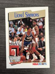 lionel simmons Basketball Cards 1992 Hoops Supreme Court Prices