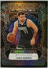 Luka Doncic [Purple] Basketball Cards 2022 Panini Obsidian Supernova Prices