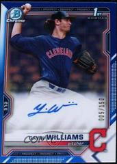 Gavin Williams [Blue Refractor] #CDA-GW Baseball Cards 2021 Bowman Draft Pick Chrome Autographs Prices