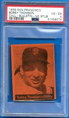 Bobby Thomson Baseball Cards 1958 San Francisco Call Bulletin Giants Prices