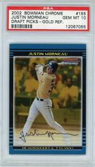 Justin Morneau [Gold Refractor] #155 Baseball Cards 2002 Bowman Chrome Draft Picks Prices