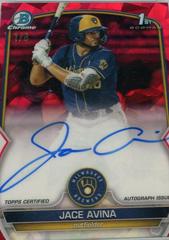 Jace Avina [Red] #BSPA-JA Baseball Cards 2023 Bowman Chrome Sapphire Autographs Prices