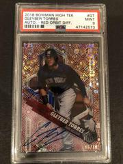 Gleyber Torres [Autograph Red Orbit Diffractor] Baseball Cards 2018 Bowman High Tek Prices