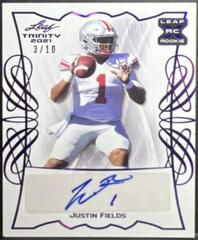 Justin Fields [Purple] #BA-JF1 Football Cards 2021 Leaf Trinity Signatures Prices