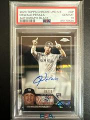 Oswald Peraza [Black] #USA-OP Baseball Cards 2023 Topps Chrome Update Sapphire Autographs Prices
