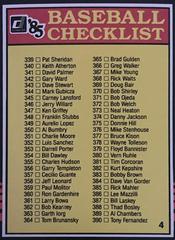Checklist 339-442 Baseball Cards 1985 Donruss Prices