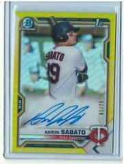 Aaron Sabato [Yellow Refractor] #CPA-AS Baseball Cards 2021 Bowman Chrome Prospect Autographs Prices