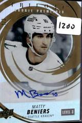 Matty Beniers [Gold Autograph ] #249 Hockey Cards 2022 Upper Deck Trilogy Prices