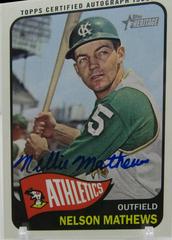 Nelson Mathews #NM Baseball Cards 2014 Topps Heritage Real One Autographs Prices