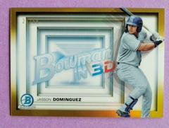 Jasson Dominguez [Gold Refractor] #B3D-6 Baseball Cards 2022 Bowman in 3D Prices